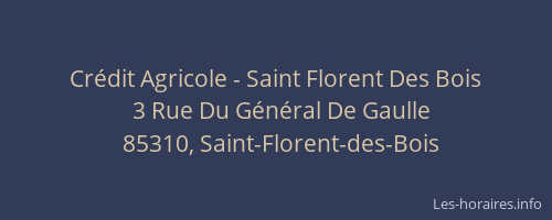 Crédit Agricole - Saint Florent Des Bois