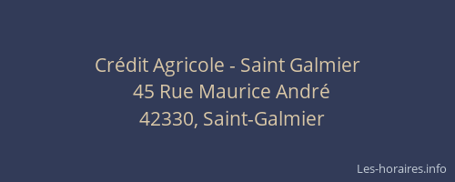 Crédit Agricole - Saint Galmier