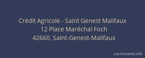 Crédit Agricole - Saint Genest Malifaux