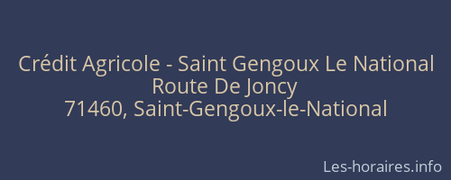 Crédit Agricole - Saint Gengoux Le National