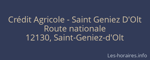 Crédit Agricole - Saint Geniez D'Olt