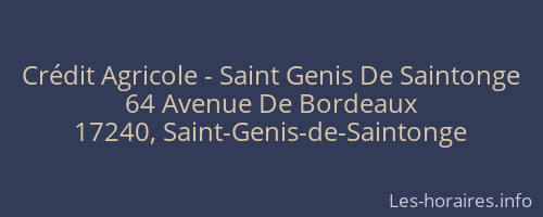 Crédit Agricole - Saint Genis De Saintonge