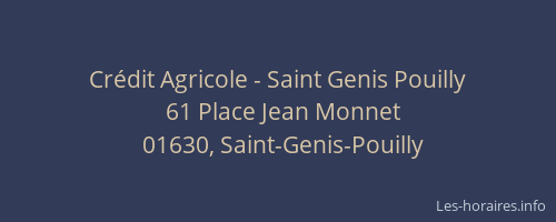 Crédit Agricole - Saint Genis Pouilly