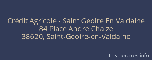Crédit Agricole - Saint Geoire En Valdaine