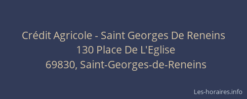 Crédit Agricole - Saint Georges De Reneins