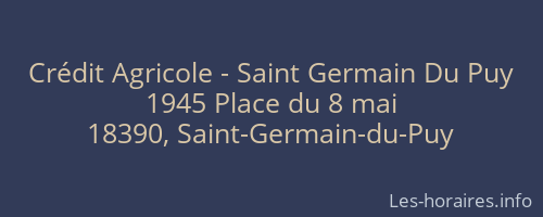 Crédit Agricole - Saint Germain Du Puy