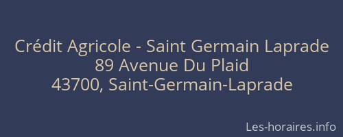 Crédit Agricole - Saint Germain Laprade