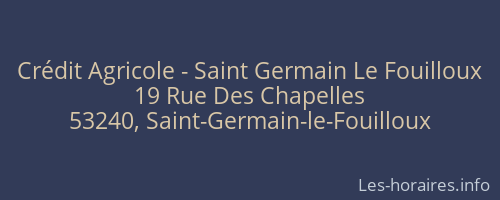Crédit Agricole - Saint Germain Le Fouilloux