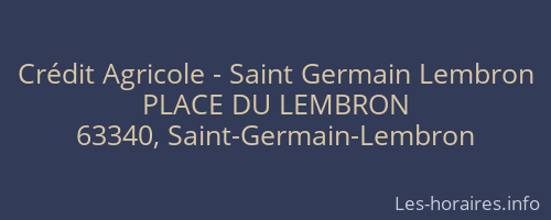 Crédit Agricole - Saint Germain Lembron