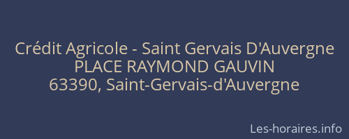 Crédit Agricole - Saint Gervais D'Auvergne
