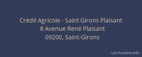 Crédit Agricole - Saint Girons Plaisant
