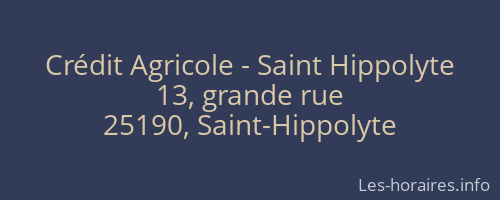 Crédit Agricole - Saint Hippolyte