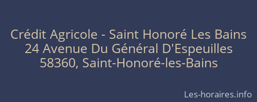 Crédit Agricole - Saint Honoré Les Bains