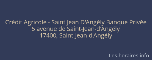 Crédit Agricole - Saint Jean D'Angély Banque Privée