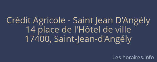 Crédit Agricole - Saint Jean D'Angély