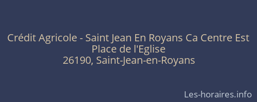 Crédit Agricole - Saint Jean En Royans Ca Centre Est