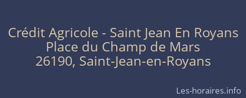 Crédit Agricole - Saint Jean En Royans