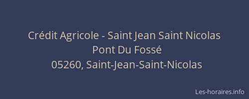 Crédit Agricole - Saint Jean Saint Nicolas