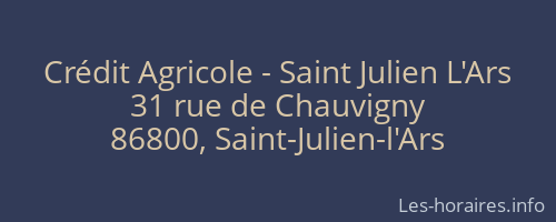 Crédit Agricole - Saint Julien L'Ars