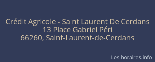 Crédit Agricole - Saint Laurent De Cerdans