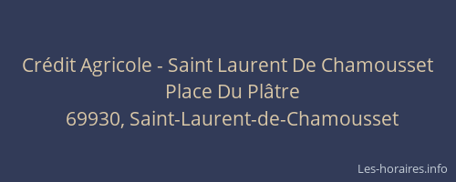 Crédit Agricole - Saint Laurent De Chamousset