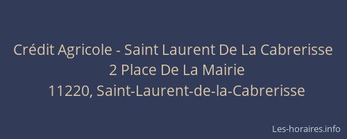 Crédit Agricole - Saint Laurent De La Cabrerisse