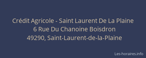 Crédit Agricole - Saint Laurent De La Plaine
