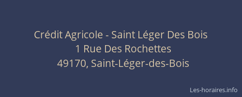 Crédit Agricole - Saint Léger Des Bois