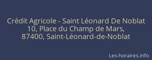 Crédit Agricole - Saint Léonard De Noblat