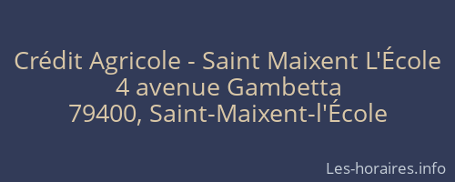 Crédit Agricole - Saint Maixent L'École