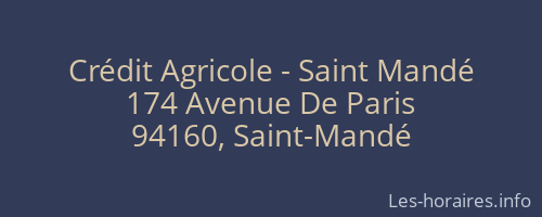 Crédit Agricole - Saint Mandé