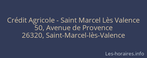 Crédit Agricole - Saint Marcel Lès Valence