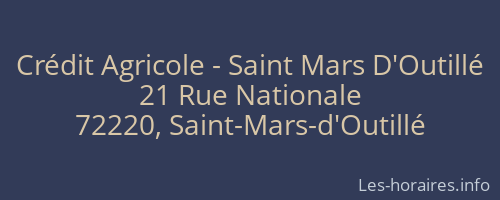 Crédit Agricole - Saint Mars D'Outillé