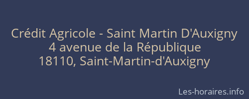 Crédit Agricole - Saint Martin D'Auxigny