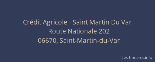 Crédit Agricole - Saint Martin Du Var