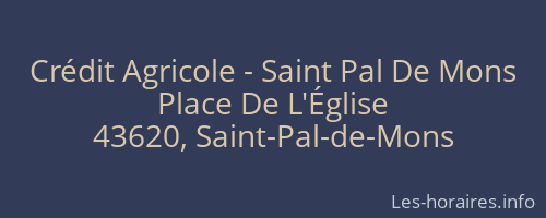 Crédit Agricole - Saint Pal De Mons
