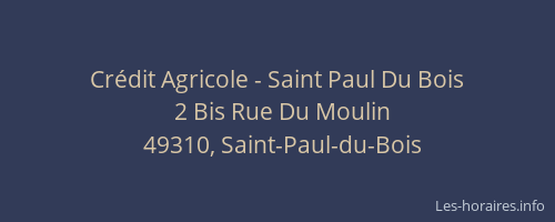Crédit Agricole - Saint Paul Du Bois