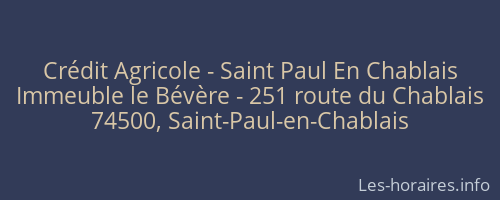 Crédit Agricole - Saint Paul En Chablais