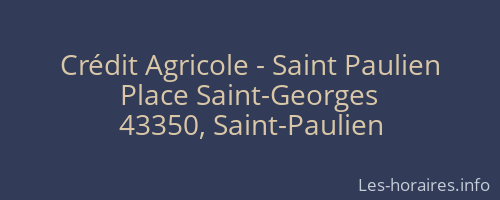 Crédit Agricole - Saint Paulien