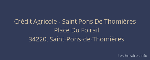 Crédit Agricole - Saint Pons De Thomières