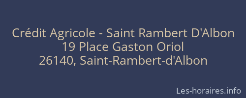 Crédit Agricole - Saint Rambert D'Albon
