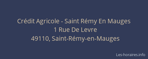 Crédit Agricole - Saint Rémy En Mauges