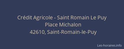 Crédit Agricole - Saint Romain Le Puy