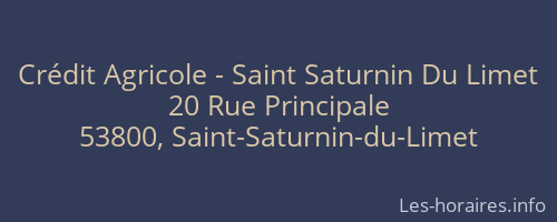 Crédit Agricole - Saint Saturnin Du Limet