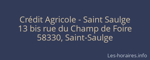 Crédit Agricole - Saint Saulge