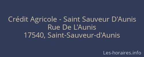 Crédit Agricole - Saint Sauveur D'Aunis
