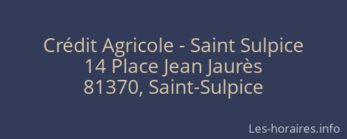 Crédit Agricole - Saint Sulpice