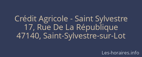 Crédit Agricole - Saint Sylvestre