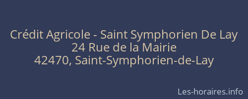 Crédit Agricole - Saint Symphorien De Lay