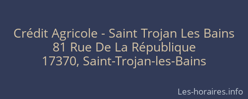 Crédit Agricole - Saint Trojan Les Bains
